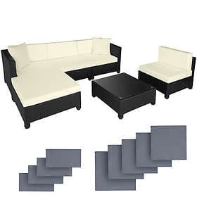 Rattan garden furniture set with aluminium frame sofa, rattan sofa black Black