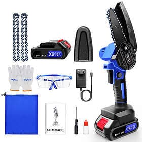 Autofather (Chain Saw with 1 Battery & Chains) Mini Chainsaw Cordless Electric G