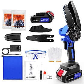 AutoBaBa Cordless Electric Chainsaw, Handheld Mini Chain Saw 550W