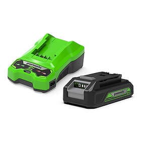 Greenworks Batterikit GSK25B2 24V 2Ah , GSK25B2, Startkit batteri samt laddare,2