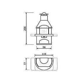 Callow Rondo Masonry Charcoal BBQ Grill Stainless Steel Chimney