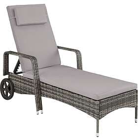 TecTake Sun lounger Cassis rattan aluminium grey