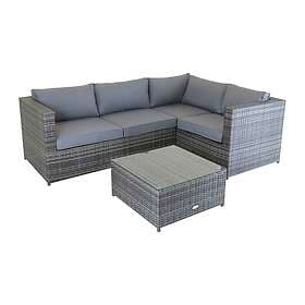 Charles Bentley Rattan Corner Sofa Set Grey