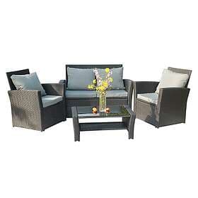 Birchtree Pe Rattan Garden Furniture Set Black
