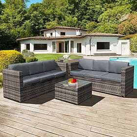 Oseasons Malta Rattan 6 Seater Corner Set In Walnut Grey