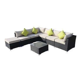 Outsunny 8Pc Rattan Sofa Garden Furniture Aluminium Outdoor Patio Set Black