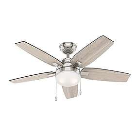 Hunter FAN Ceiling Fan Arcot 117 cm Indoor, with Light and Pull Chain, Brushed N