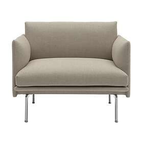 Muuto Outline chair fåtölj tyg Ecriture 240-Polished Aluminum