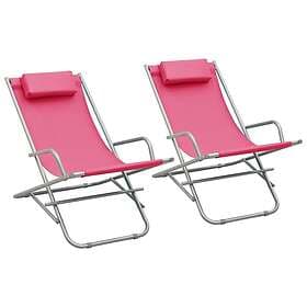 vidaXL Rocking Chairs 2 pcs steel pink