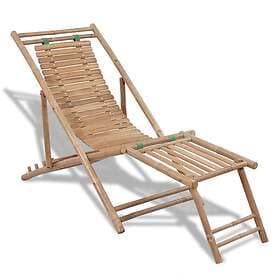 vidaXL Deckchair med fotstöd bambu