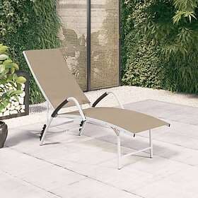 vidaXL Sunbed textilene and aluminum cream white