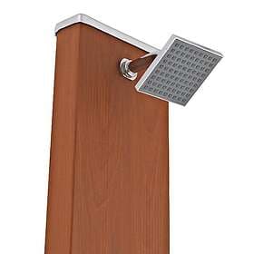 Gre Square Solar Shower Aluminium Woodlike Brun 32 Liters