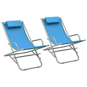 vidaXL Rocking Chairs 2 pcs steel blue