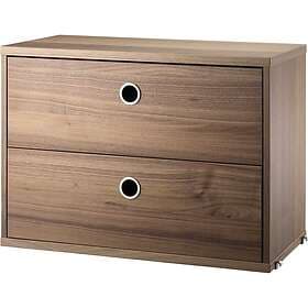 String Drawer Unit 58x30cm Walnut Stainless Steel