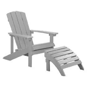 Beliani Garden chair with footstool light gray ADIRONDACK
