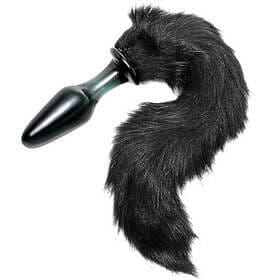 Tailz Midnight Fox Tail Glas Analplugg Svart