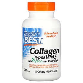 Doctor's Best Collagen Types 1 & 3 med vitamin C 1000 mg 180 tabletter