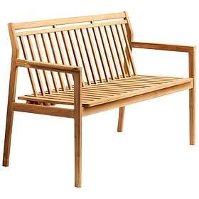 FDB Møbler M12 Sammen Bench Med Ryggstöd Utomhus 2-Sits, Teak Massiv teak