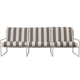 Ferm Living Desert Stripe Sofa Cashmere/Choklad, 3-Sits Choklad Stål