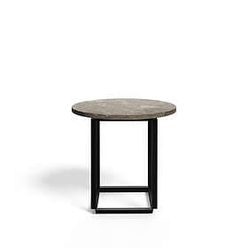 New Works Florence sidobord gris du marais marble, o50 cm, svart stativ