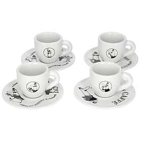 Bialetti Carousel Espresso Cup with Saucer 4-pack