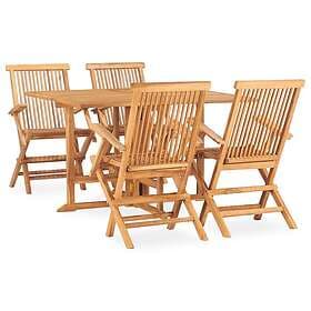 vidaXL Garden Dining Set 5 Pieces Solid Teak
