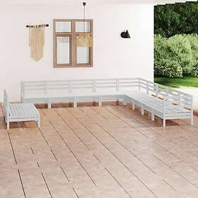 vidaXL Lounge Set 11 Pieces White Solid Pine
