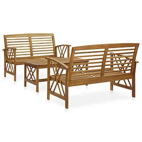 vidaXL Lounge Set 3 Pieces Solid Acacia Wood