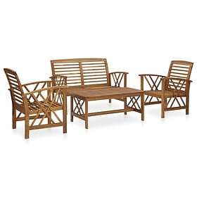 vidaXL Lounge Set 4 Pieces Solid Acacia Wood