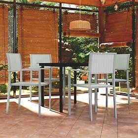 vidaXL Garden Dining Set 5 Pieces White