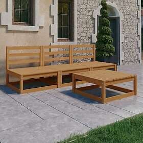 vidaXL Lounge Set 4 Pieces Honey Brown Solid Pine