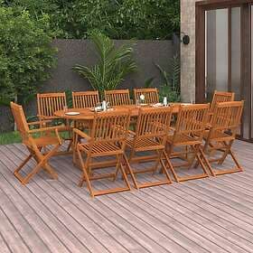 vidaXL Garden Dining Set 11 Pieces Solid Acacia Wood