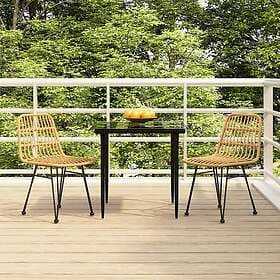 vidaXL Matgrupp för trädgården 3 delar konstrotting