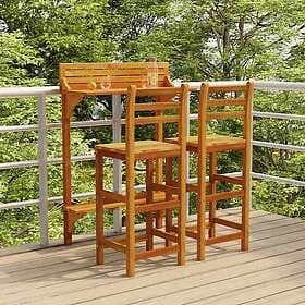 vidaXL Bistro Set 3 Pieces Solid Acacia Wood