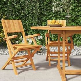 vidaXL Hopfällbara trädgårdsstolar 2 st 55x61x90 cm massiv teak 362760
