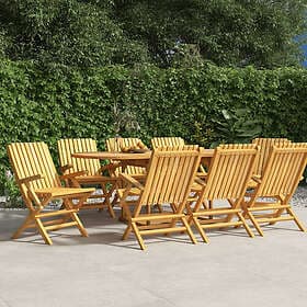 vidaXL Hopfällbara trädgårdsstolar 8 st 61x67x90 cm massiv teak 3155057