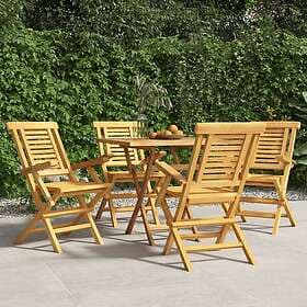 vidaXL Hopfällbara trädgårdsstolar 4 st 56x63x90 cm massiv teak 3155049