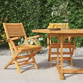 vidaXL 362762 Set of 2 Garden Chairs Solid Teak 55x62x90cm