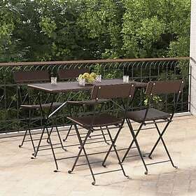 vidaXL Folding Cafe Chairs Set of 4 Brown Poly Rattan and Steel 3152115