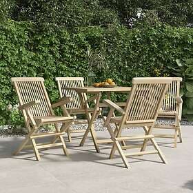vidaXL Hopfällbara trädgårdsstolar 4 st grå 56x61x89 cm massiv teak 3155070