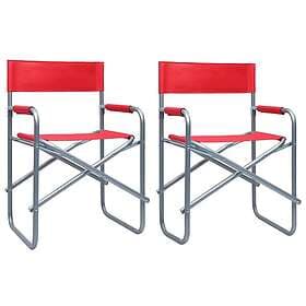 vidaXL Director Chair Set of 2 Steel Red 47919