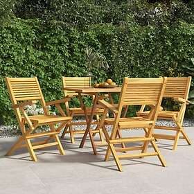 vidaXL Hopfällbara trädgårdsstolar 4 st 55x62x90 cm massiv teak 3155067