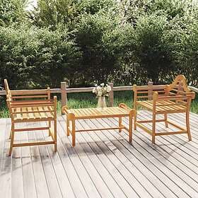 vidaXL 319151 Garden Chairs Set of 2 Solid Teak 91x62x94cm