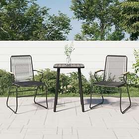vidaXL Garden Chairs Set of 2 Black 58x59x85.5 cm PVC Rattan 312173