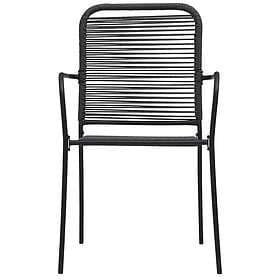 vidaXL Garden Chairs 4 pcs Cotton Rope and Steel Black 312156