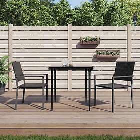 vidaXL 364098 Garden Chairs Set of 2 Poly Rattan Black 54x62.5x89cm