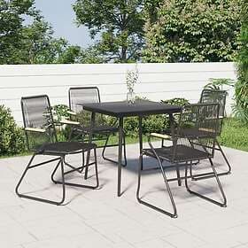 vidaXL Trädgårdsstolar 4 st svart 58x59x85.5 cm PVC rotting 312174