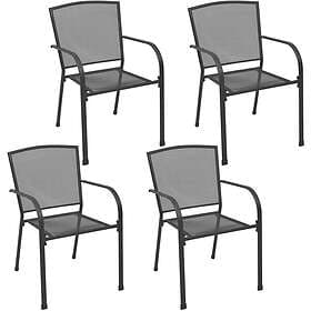 vidaXL 310154 Set of 4 Garden Chairs Mesh Anthracite Steel