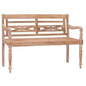 vidaXL Bataviabench 120 cm vitkalkad finish massiv teak 316035