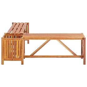 vidaXL Corner Bench with Planter 117x117x40 cm Solid Acacia Wood